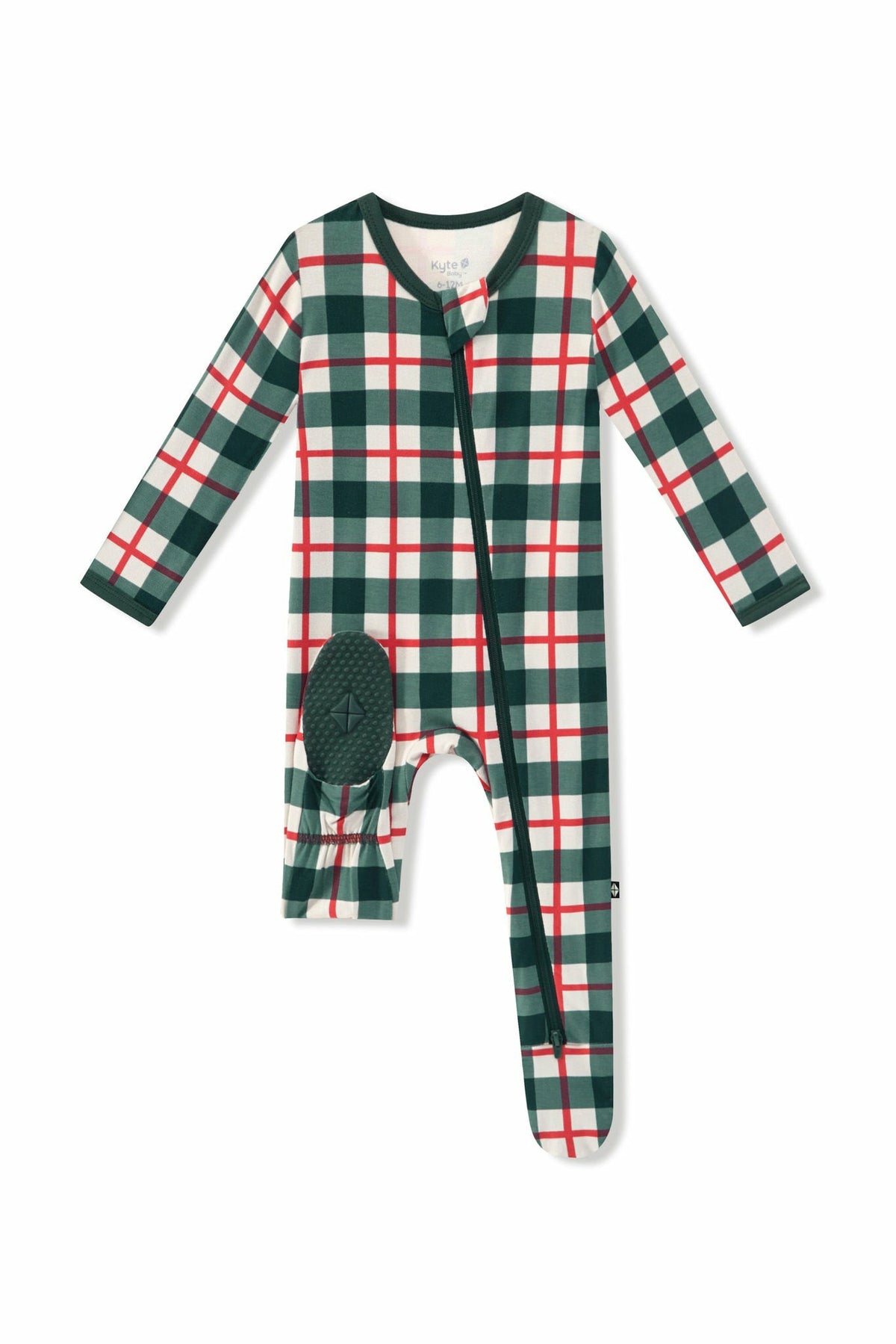 Zippered Footie in Holiday Plaid | Kyte Baby