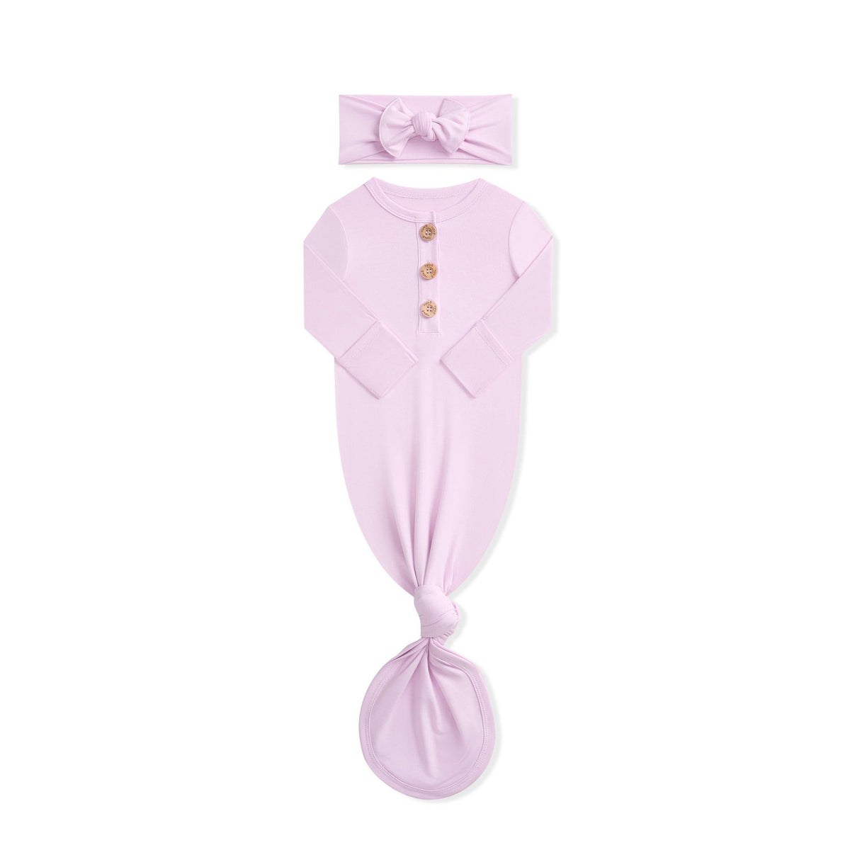 Knotted Gown with Bow Set in Cloud | Kyte Baby