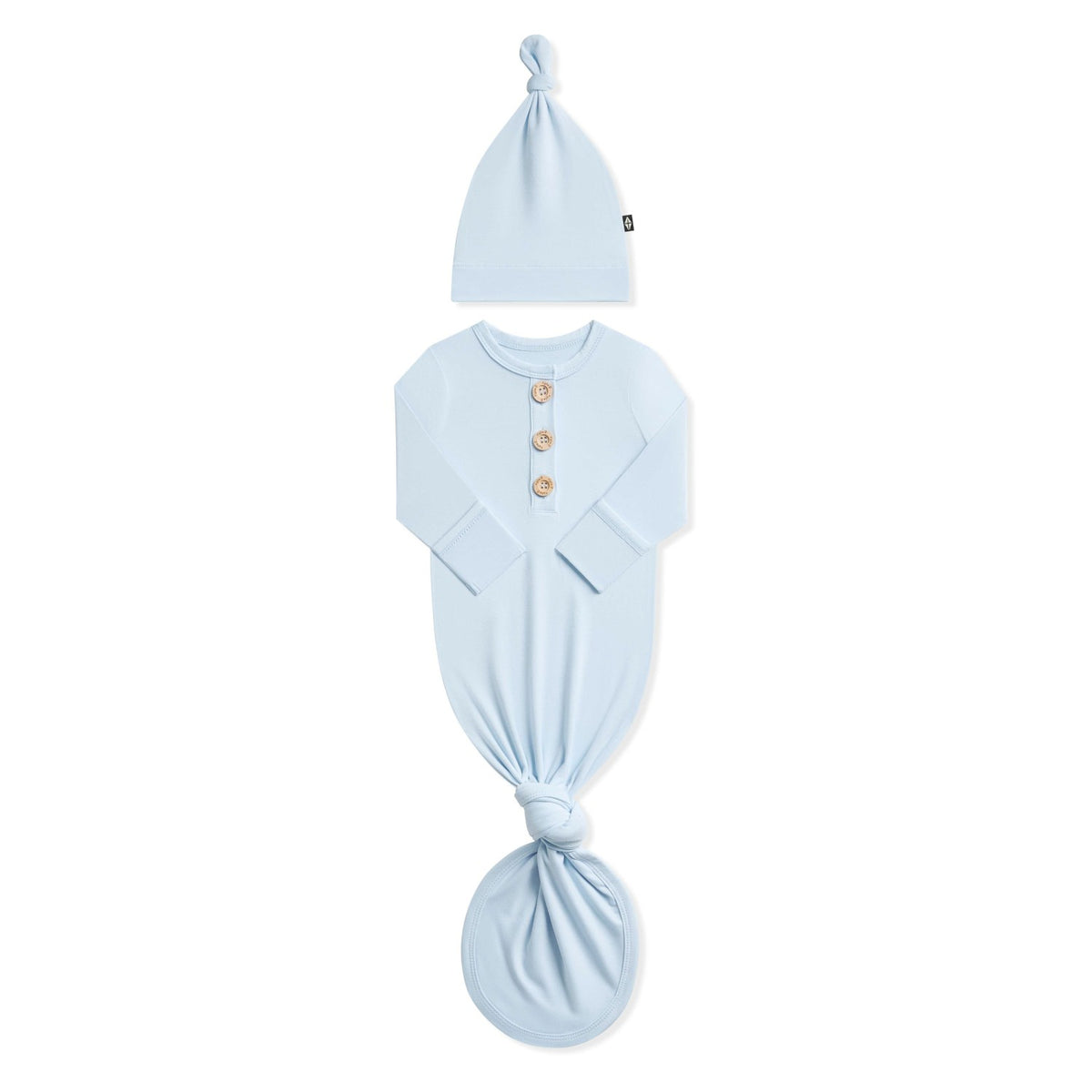 Knotted Day Gown with Hat Set in Breeze | Kyte Baby