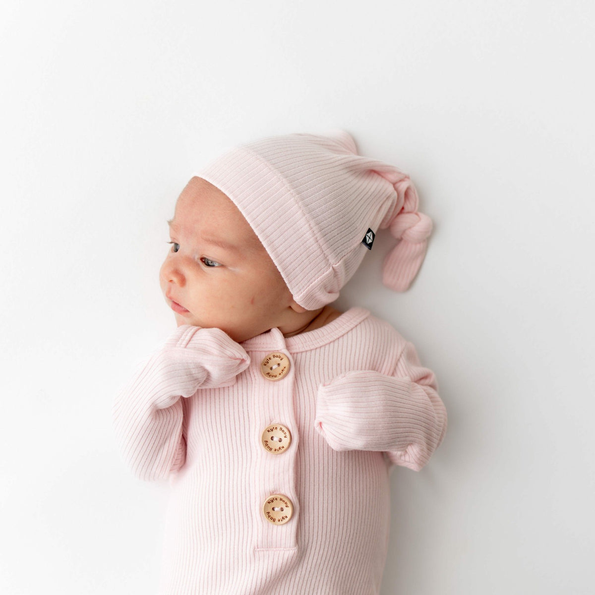 Ribbed Knotted Day Gown with Hat Set in Sakura | Kyte Baby