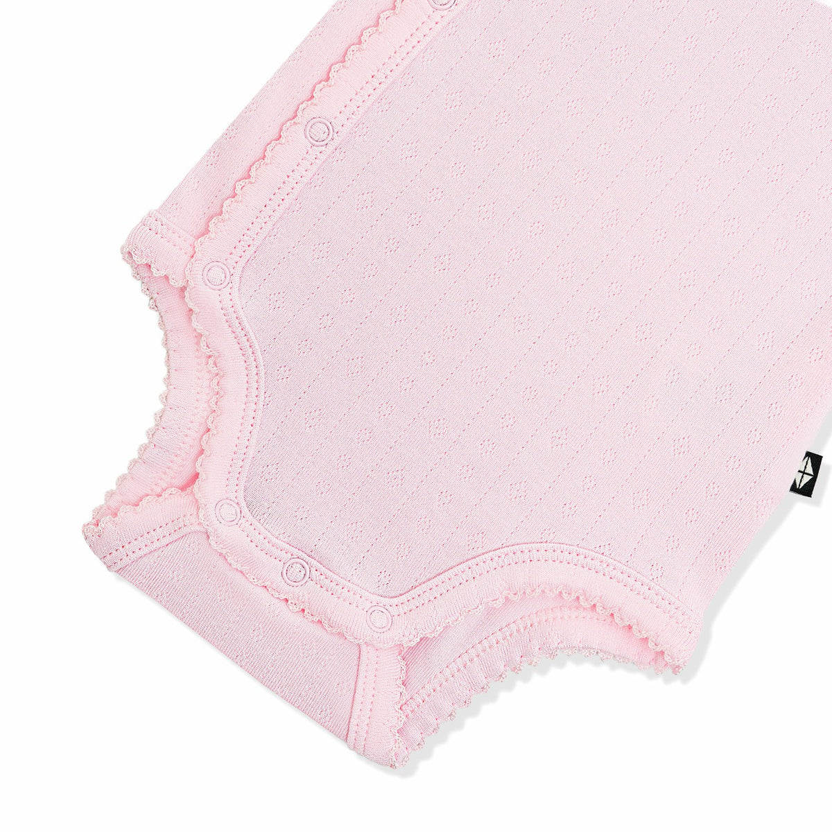 Pointelle Kimono Bodysuit in Sakura | Kyte Baby