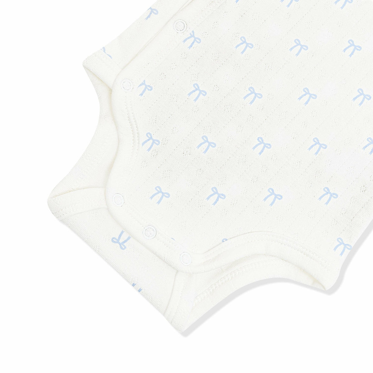 Pointelle Kimono Bodysuit in Sweet Blue Bow | Kyte Baby