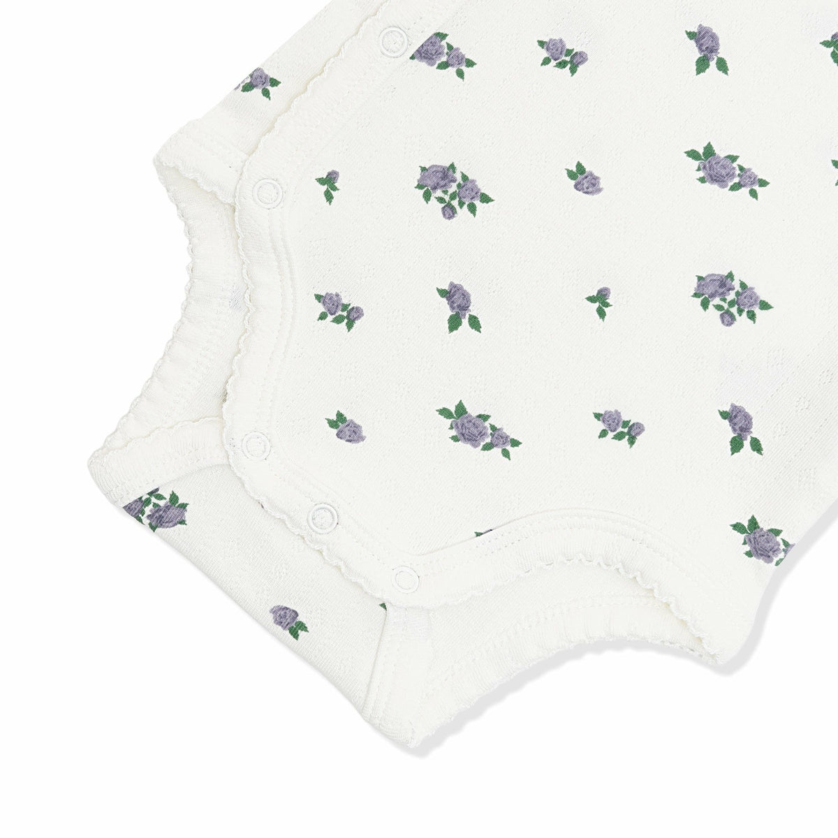 Pointelle Kimono Bodysuit in Spray Rose | Kyte Baby