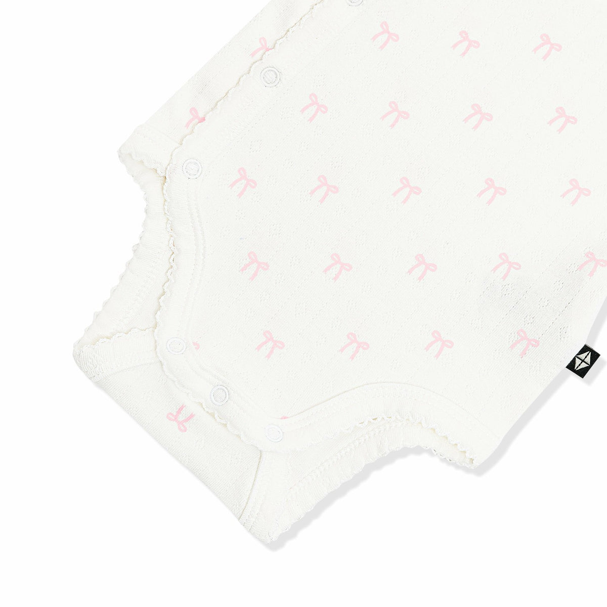 Pointelle Kimono Bodysuit in Sweet Pink Bow | Kyte Baby