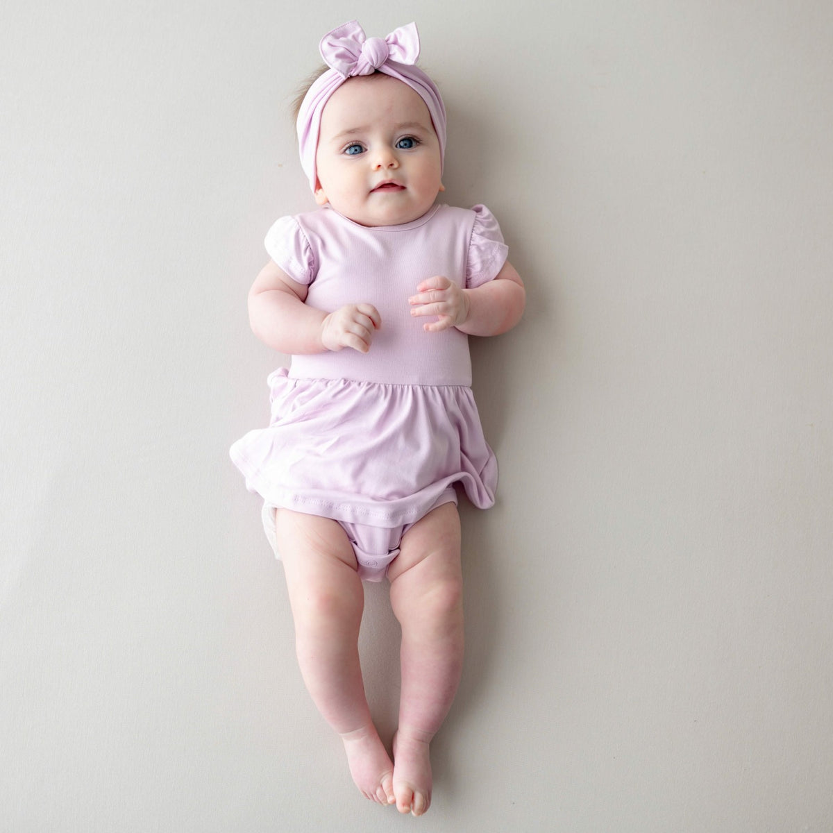 Twirl Bodysuit Dress in Thistle | Kyte Baby