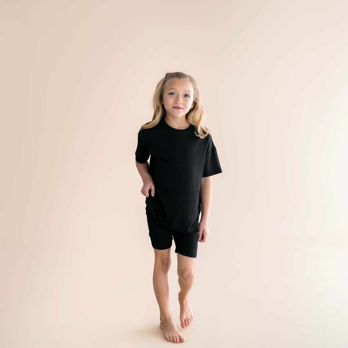 Toddler Biker Short Set in Midnight | Kyte Baby