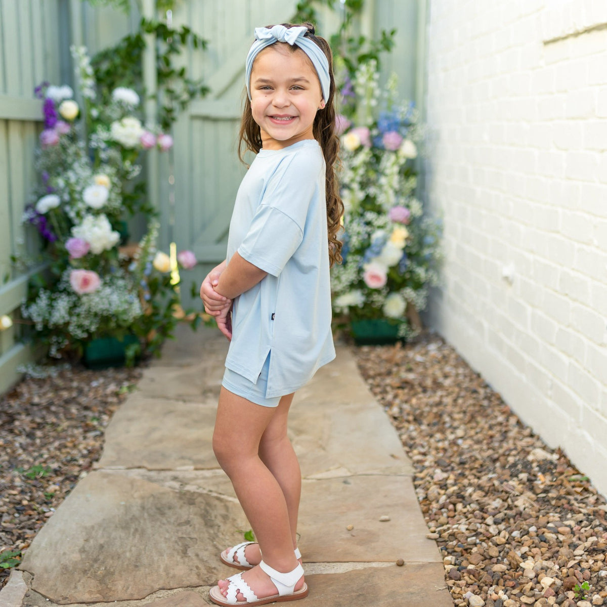 Toddler Biker Short Set in Breeze | Kyte Baby