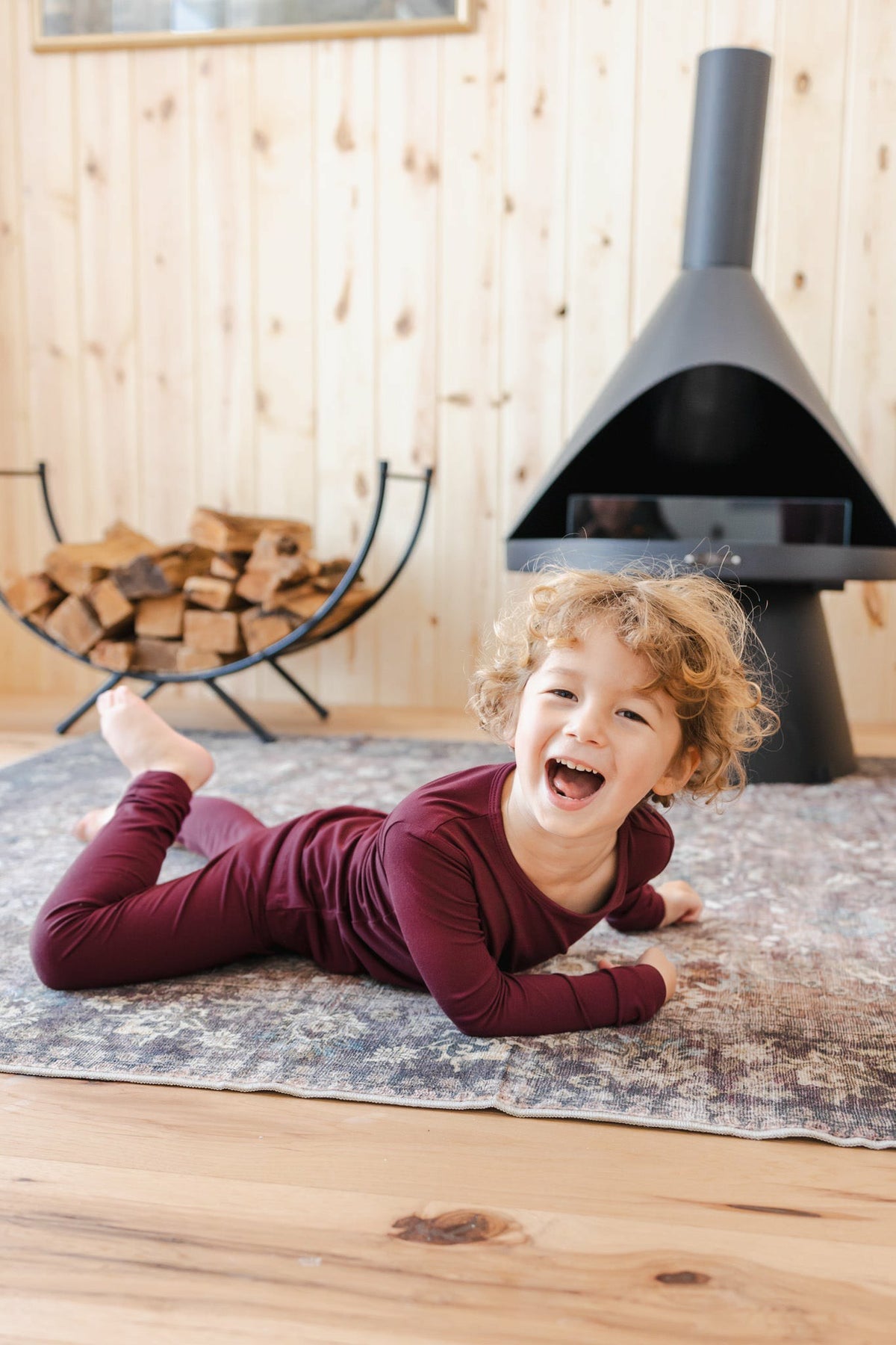 Long Sleeve Pajamas in Burgundy | Kyte Baby