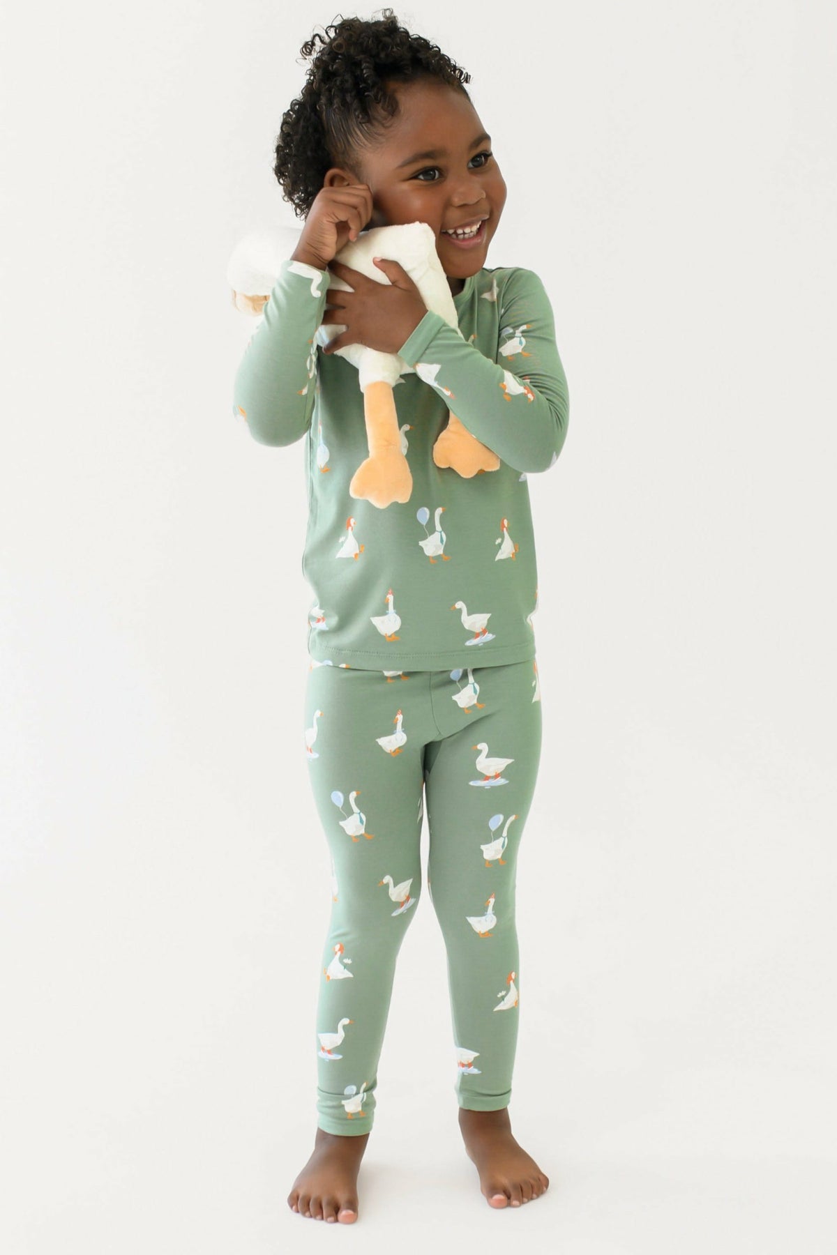Goose Print Children's Long Sleeve Pajamas | Kyte Baby