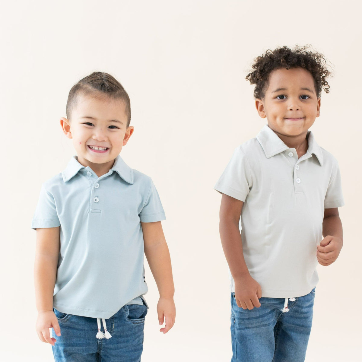 Toddler Short Sleeve Polo in Oat | Kyte Baby