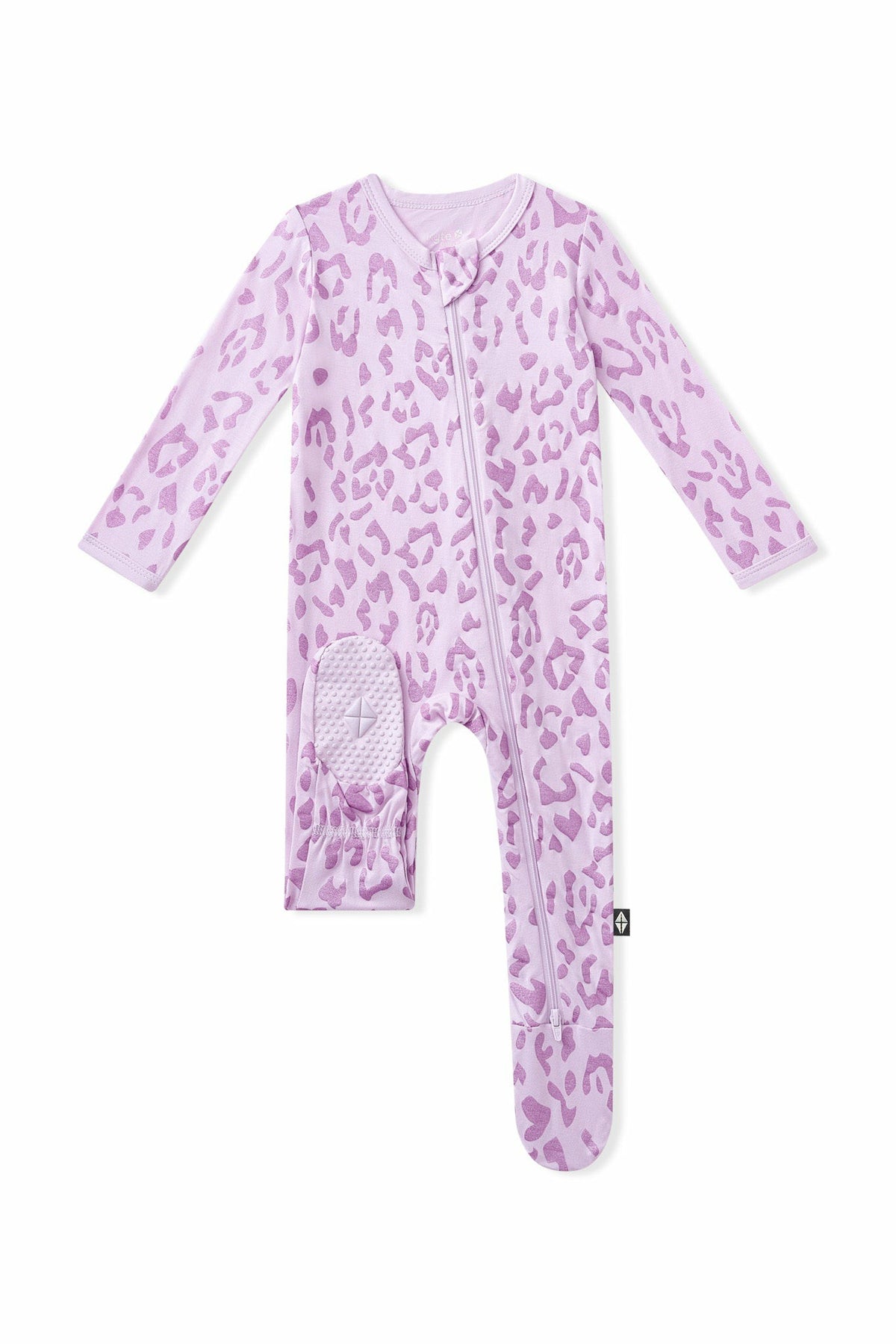 Zippered Footie in Thistle Leopard | Kyte Baby