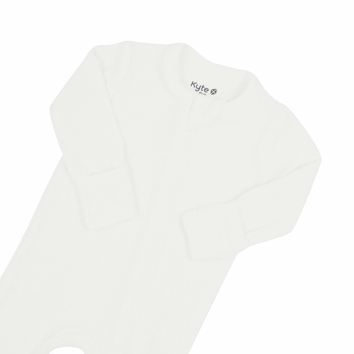 Ribbed Zipper Footie in Cloud | Kyte Baby