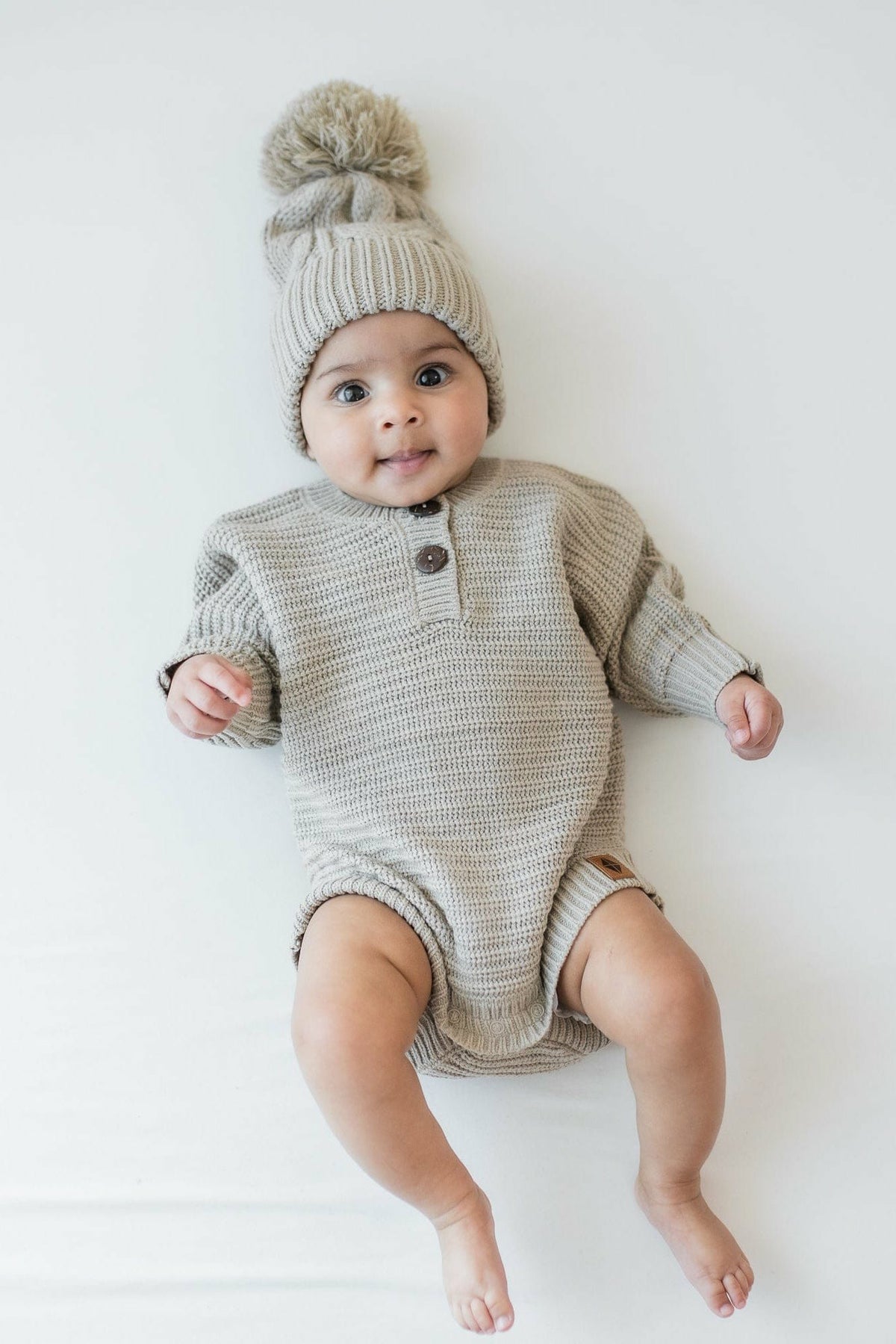 Chunky Cable Knit Beanie in Almond | Kyte Baby