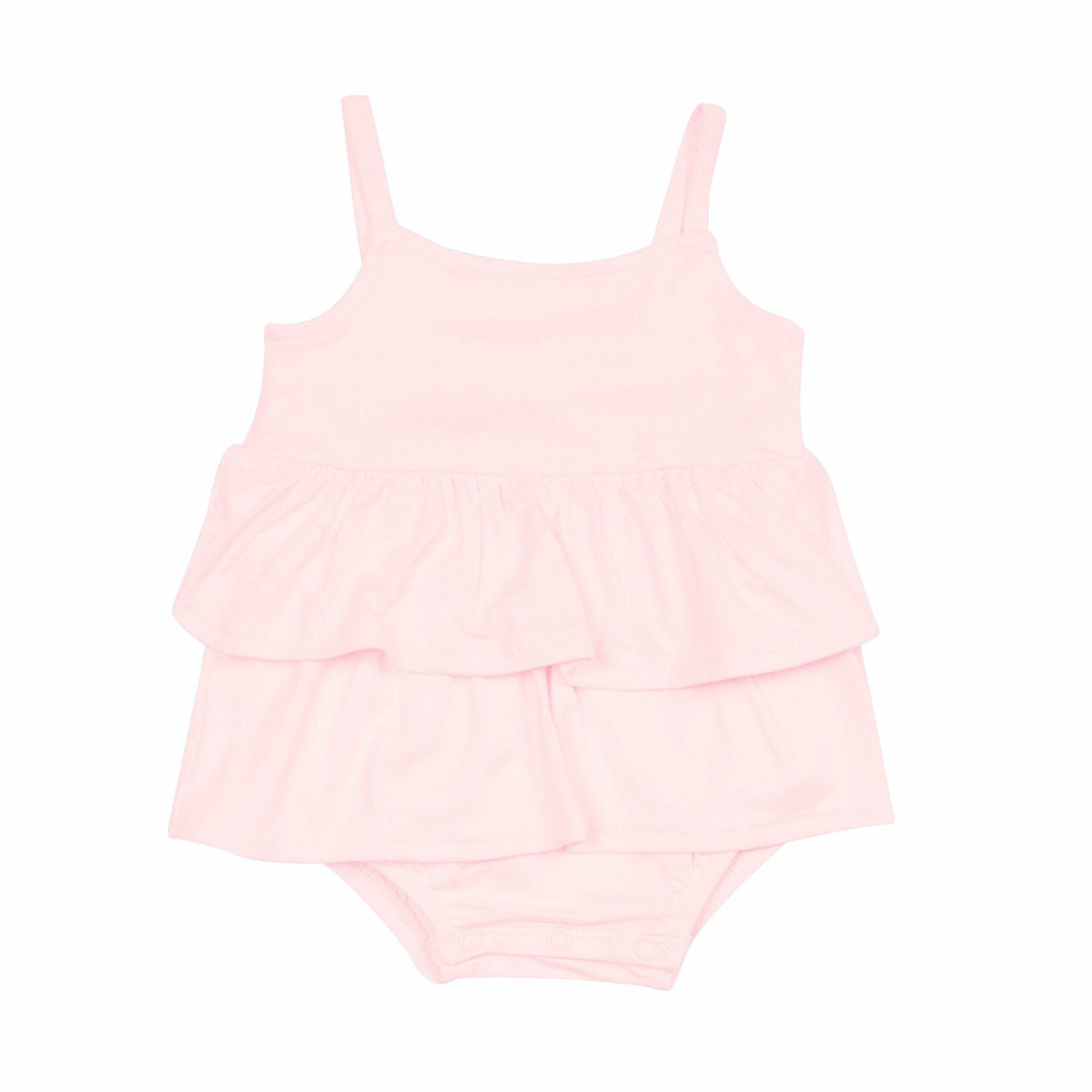 Spaghetti Strap Ruffle Romper in Sakura | Kyte Baby