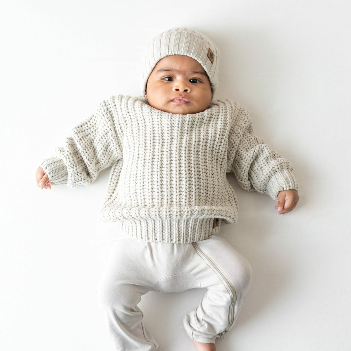 Chunky Knit Sweater in Oat | Kyte Baby