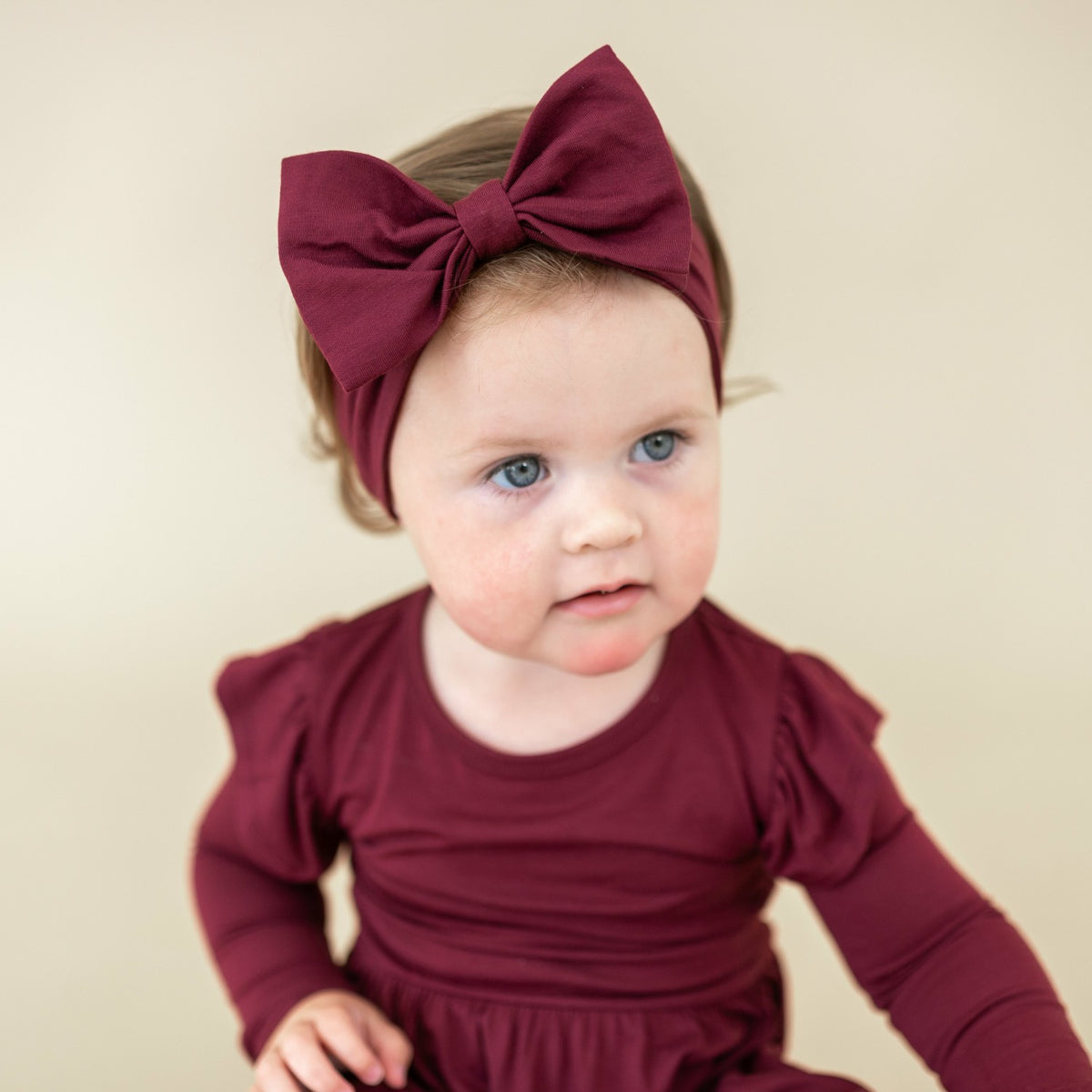 Bow Headband in Burgundy | Kyte Baby