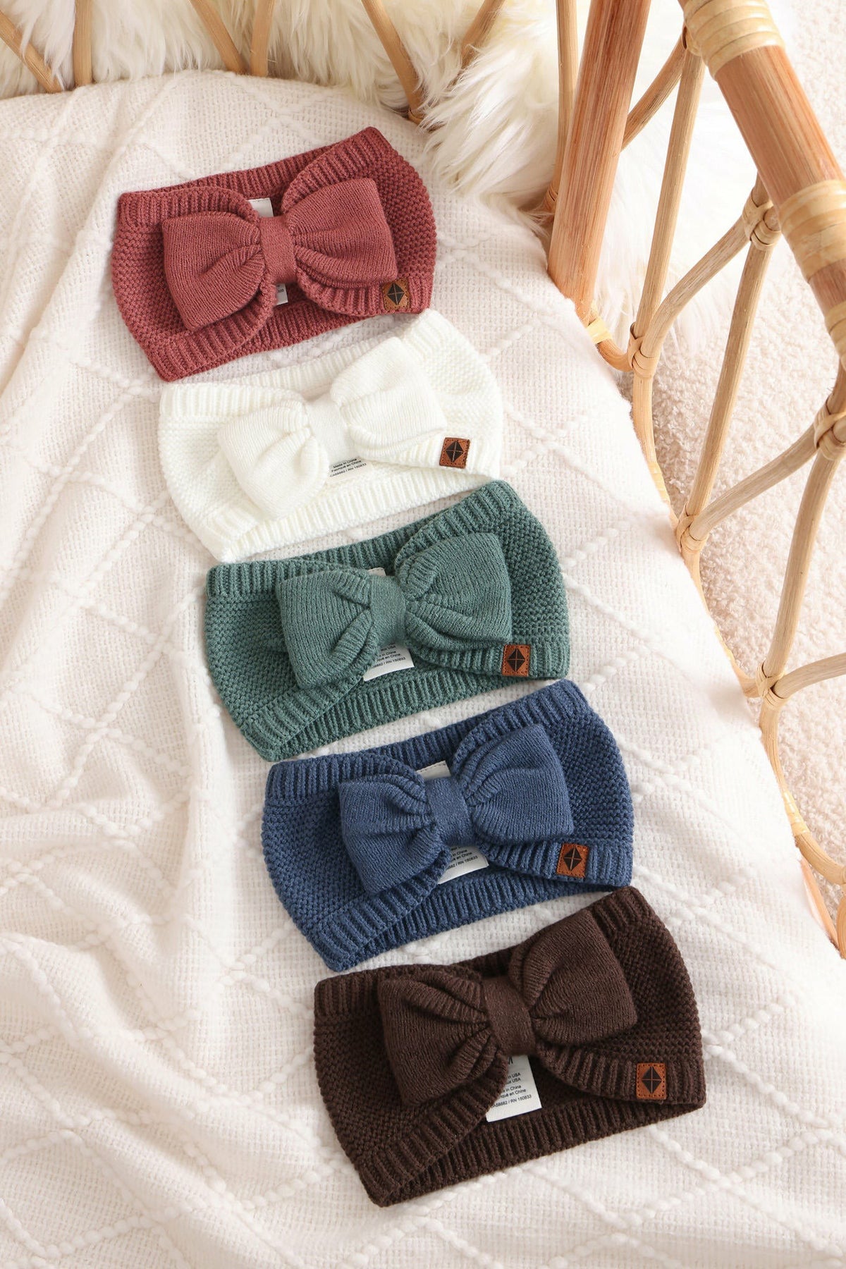 Chunky Knit Bow Headband in Espresso | Kyte Baby
