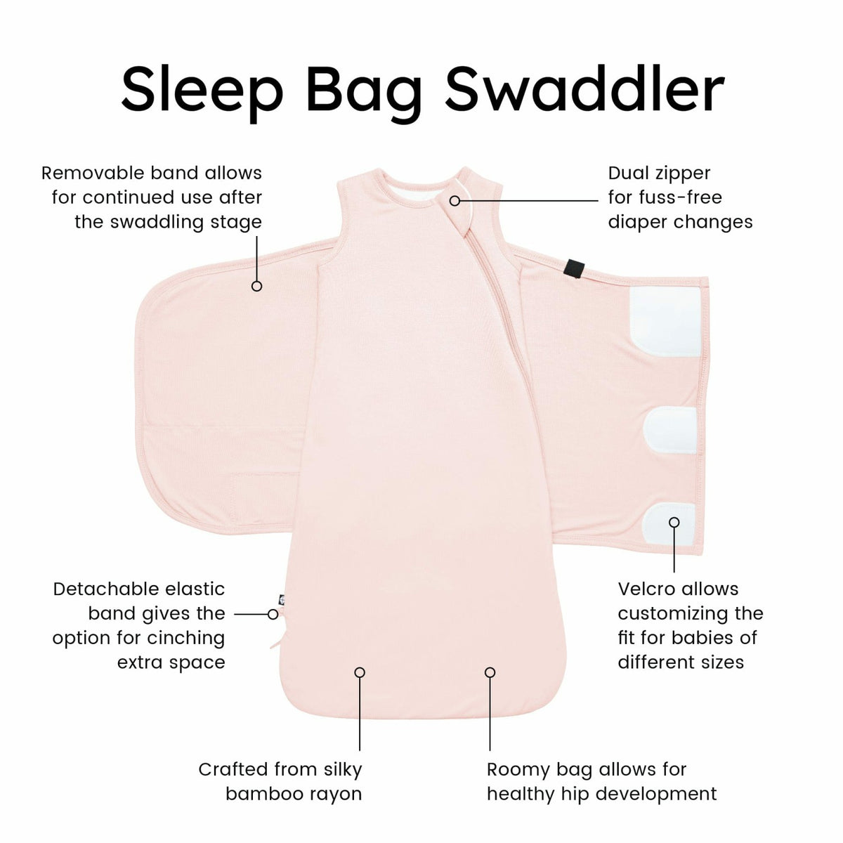Sleep Bag Swaddler in Blush | Kyte Baby