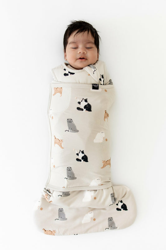 Sleep Bag Swaddler in Fluffy Cat 1.0 | Kyte Baby