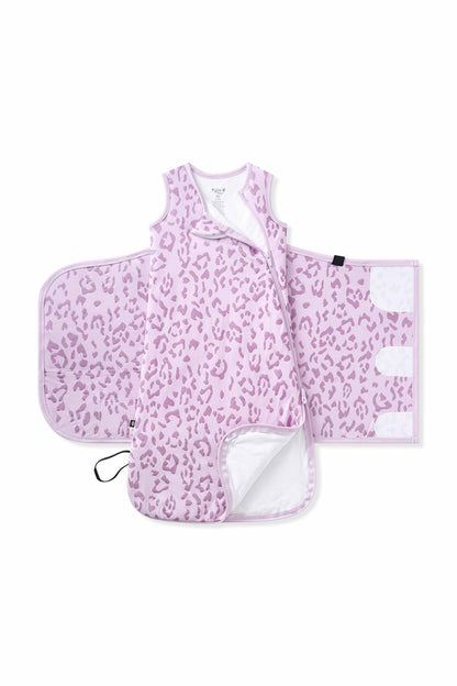 Sleep Bag Swaddler in Thistle Leopard 1.0 | Kyte Baby