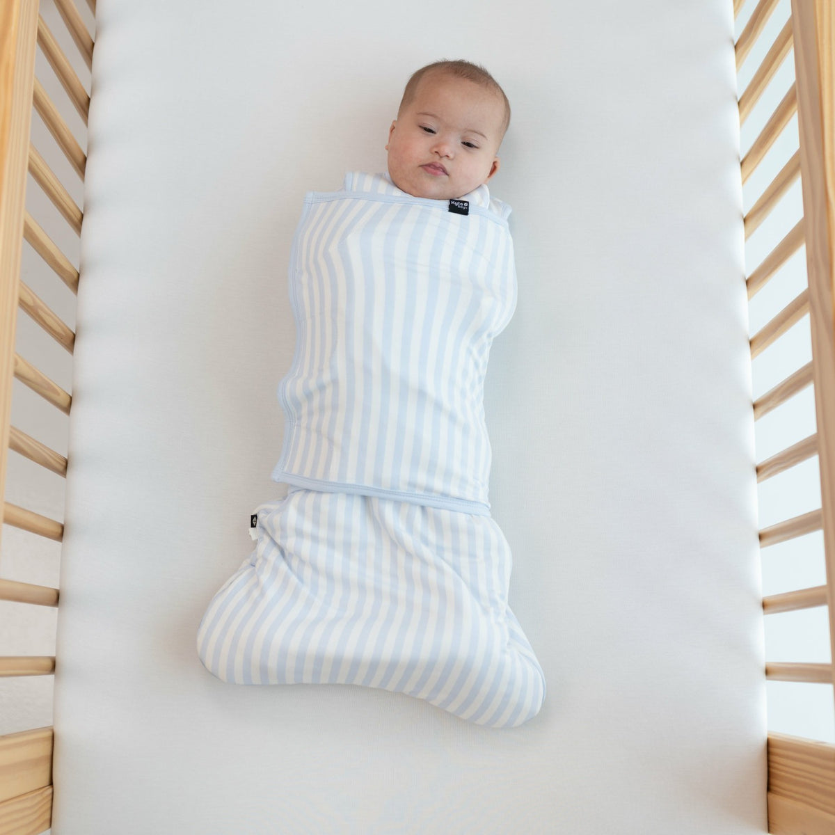 Sleep Bag Swaddler in Small Mist Stripe 1.0 | Kyte Baby