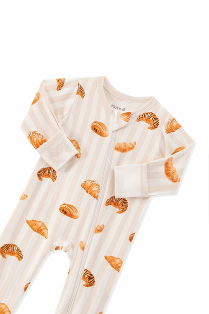 Zippered Footie in Croissant | Kyte Baby