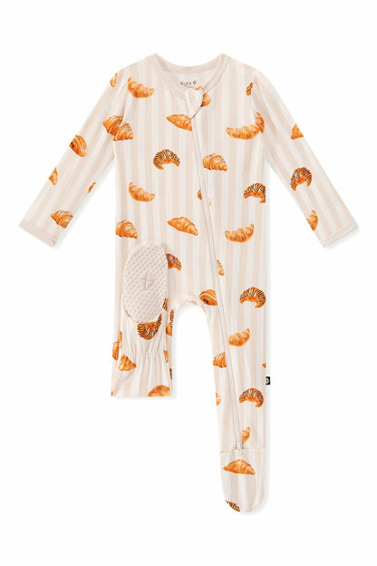 Zippered Footie in Croissant | Kyte Baby