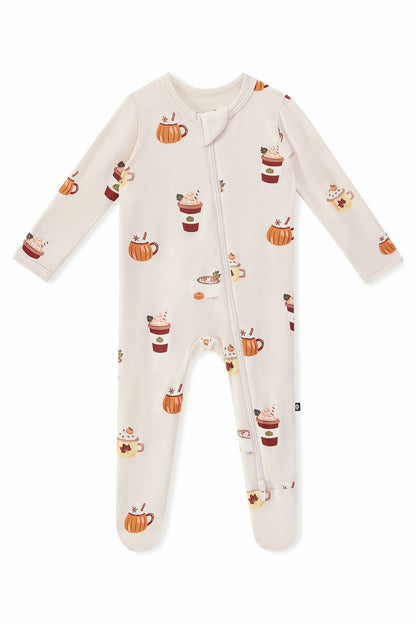 Zippered Footie in Pumpkin Spice Latte | Kyte Baby