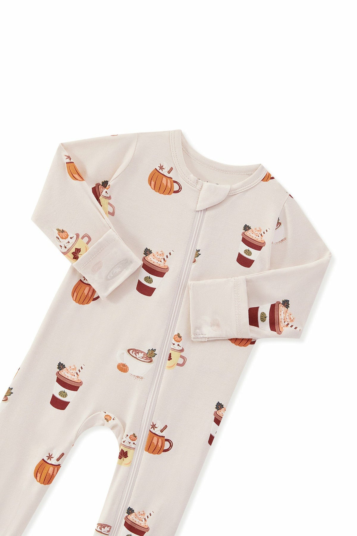 Zippered Footie in Pumpkin Spice Latte | Kyte Baby