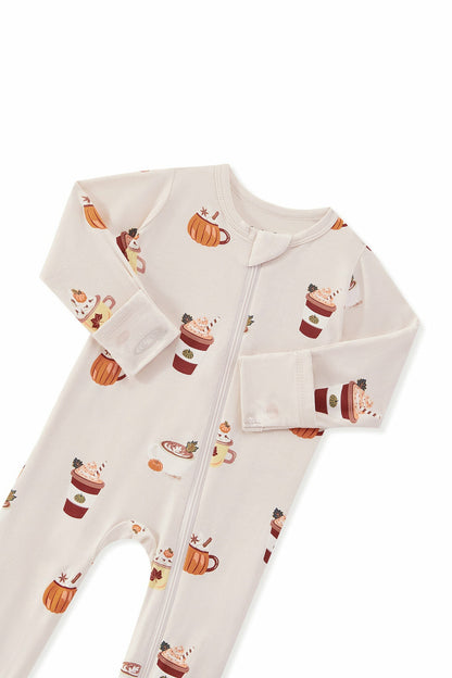 Zippered Footie in Pumpkin Spice Latte | Kyte Baby