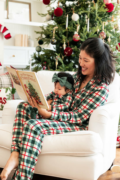 Zippered Footie in Holiday Plaid | Kyte Baby