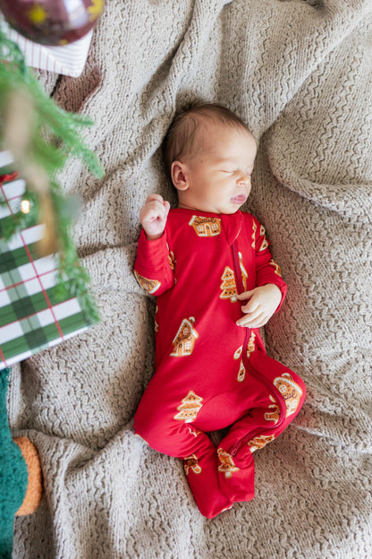 Zippered Footie in Gingerbread | Kyte Baby