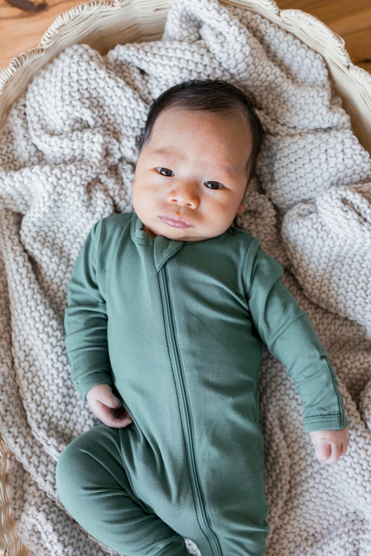 Zippered Footie in Pine | Kyte Baby