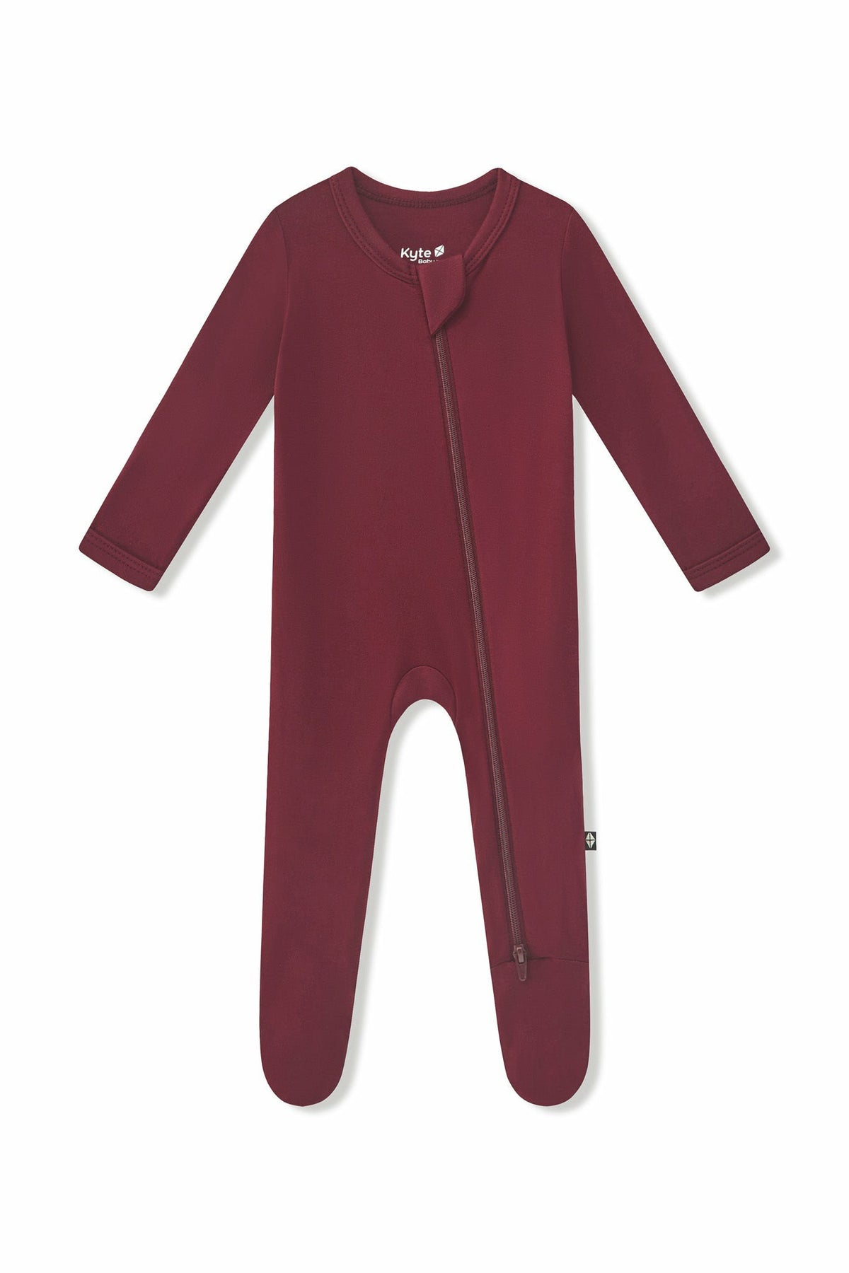 Zippered Footie in Burgundy | Kyte Baby