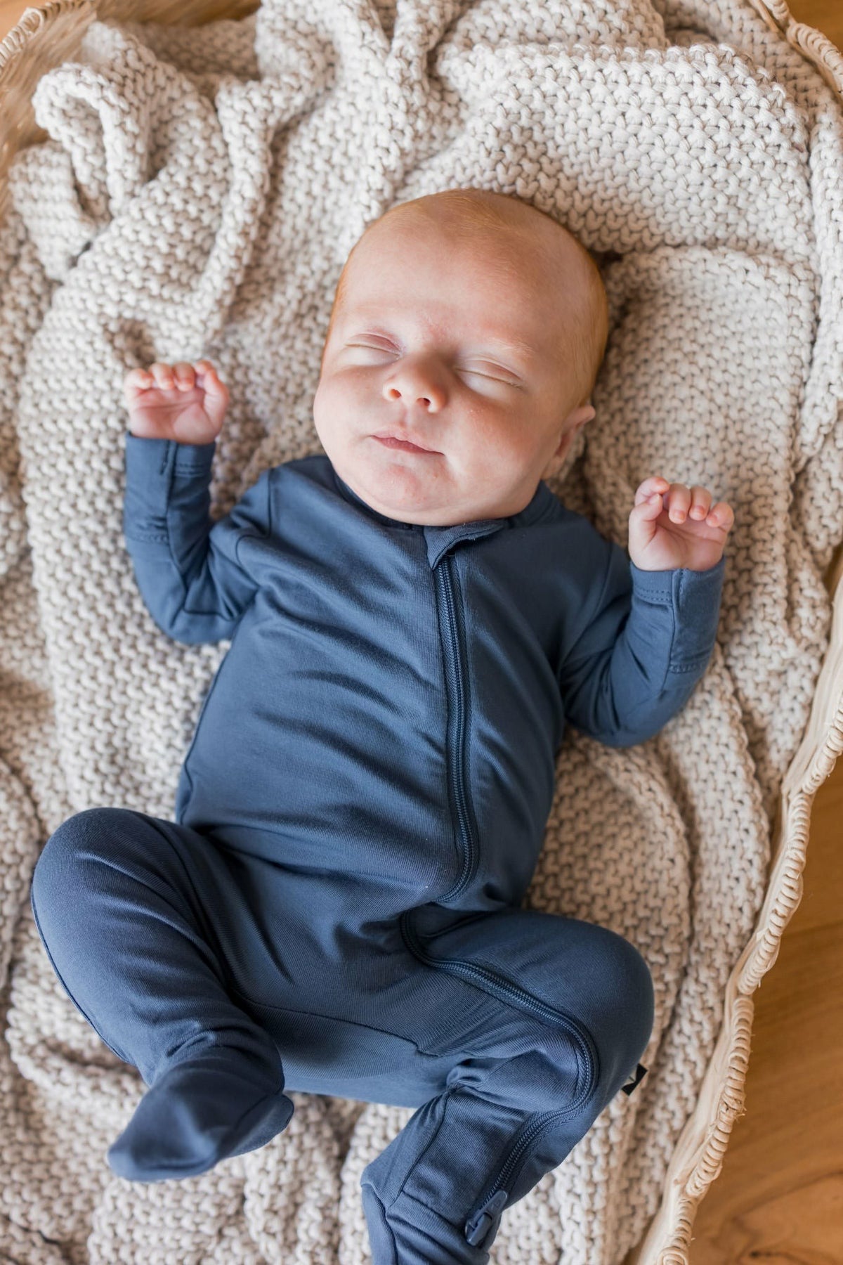 Zippered Footie in Oxford | Kyte Baby