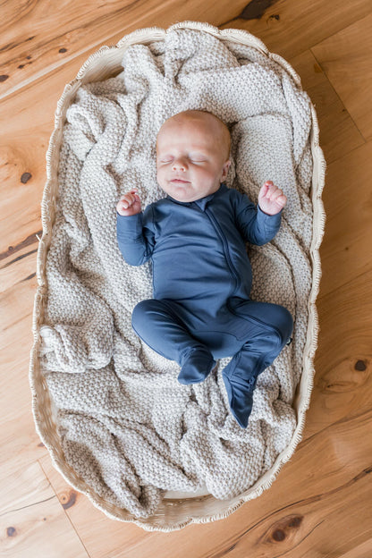 Zippered Footie in Oxford | Kyte Baby