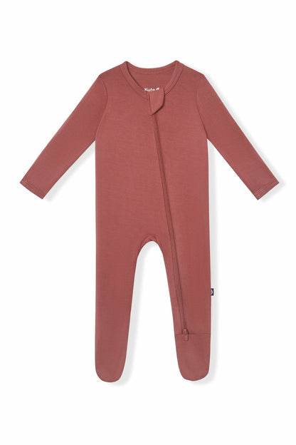 Zippered Footie in Ember | Kyte Baby