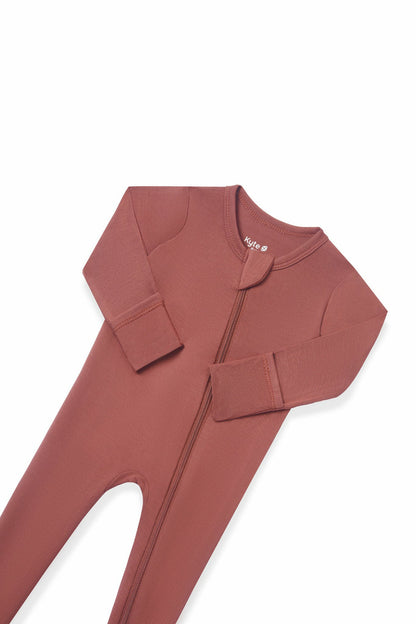 Zippered Footie in Ember | Kyte Baby