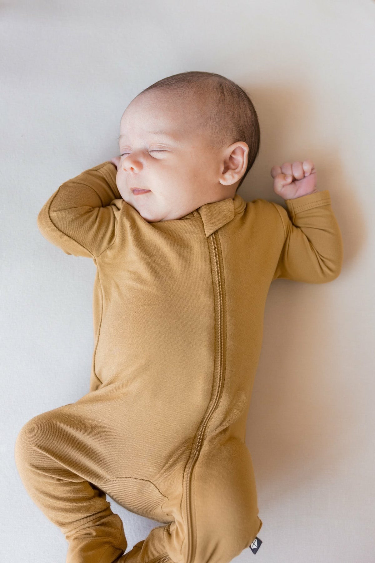 Zippered Footie in Ochre | Kyte Baby