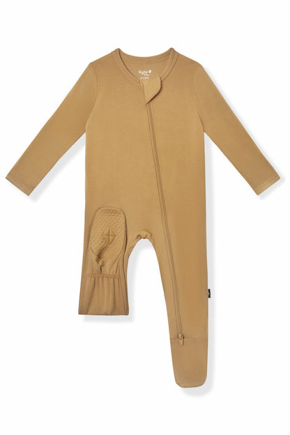 Zippered Footie in Ochre | Kyte Baby