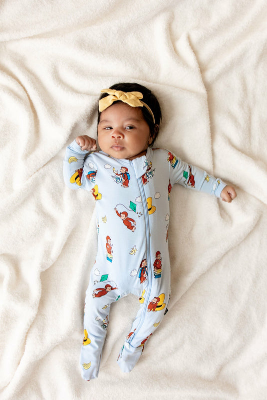 Zippered Footie in Curious George | Kyte Baby