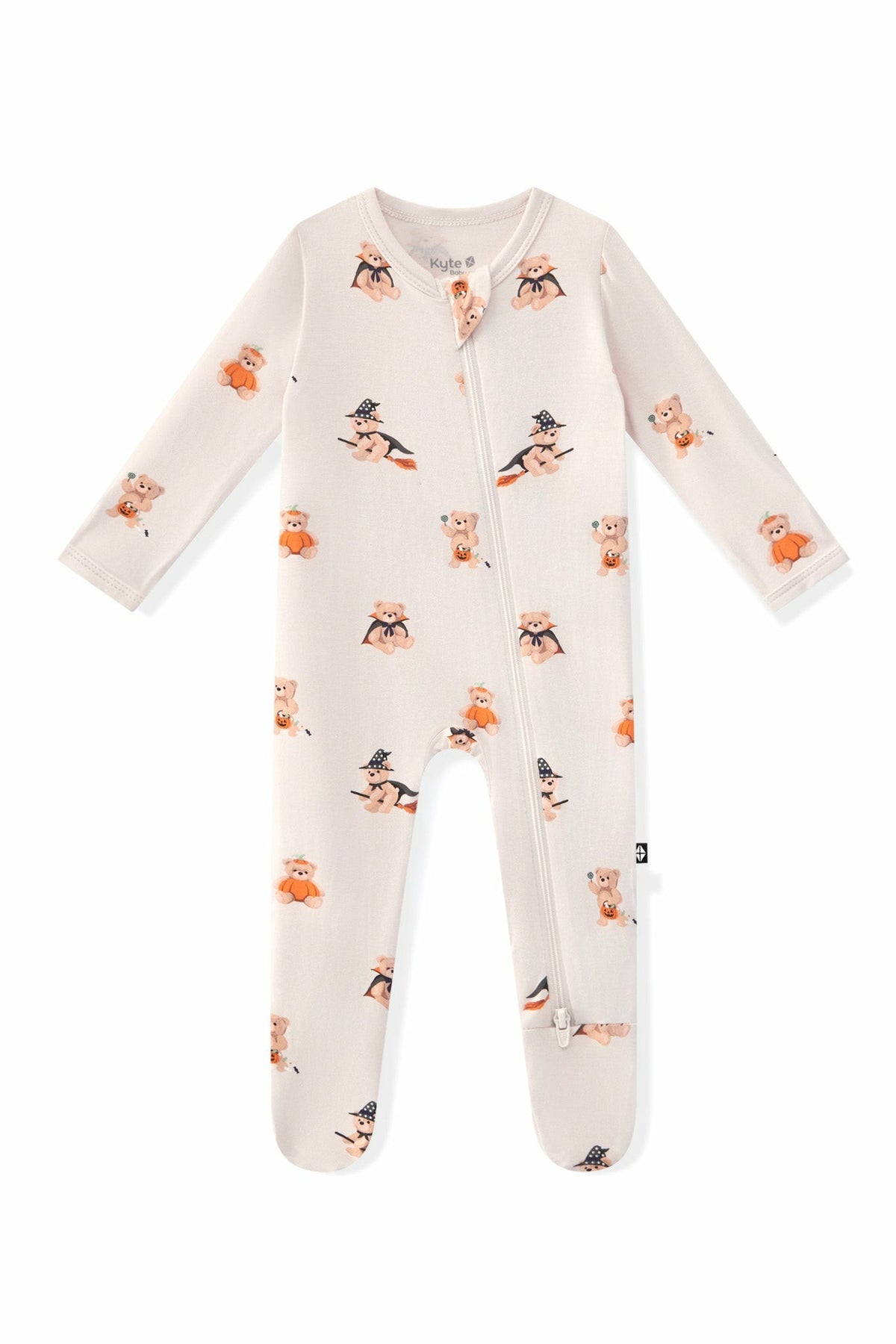 Zippered Footie in Halloween Teddy | Kyte Baby