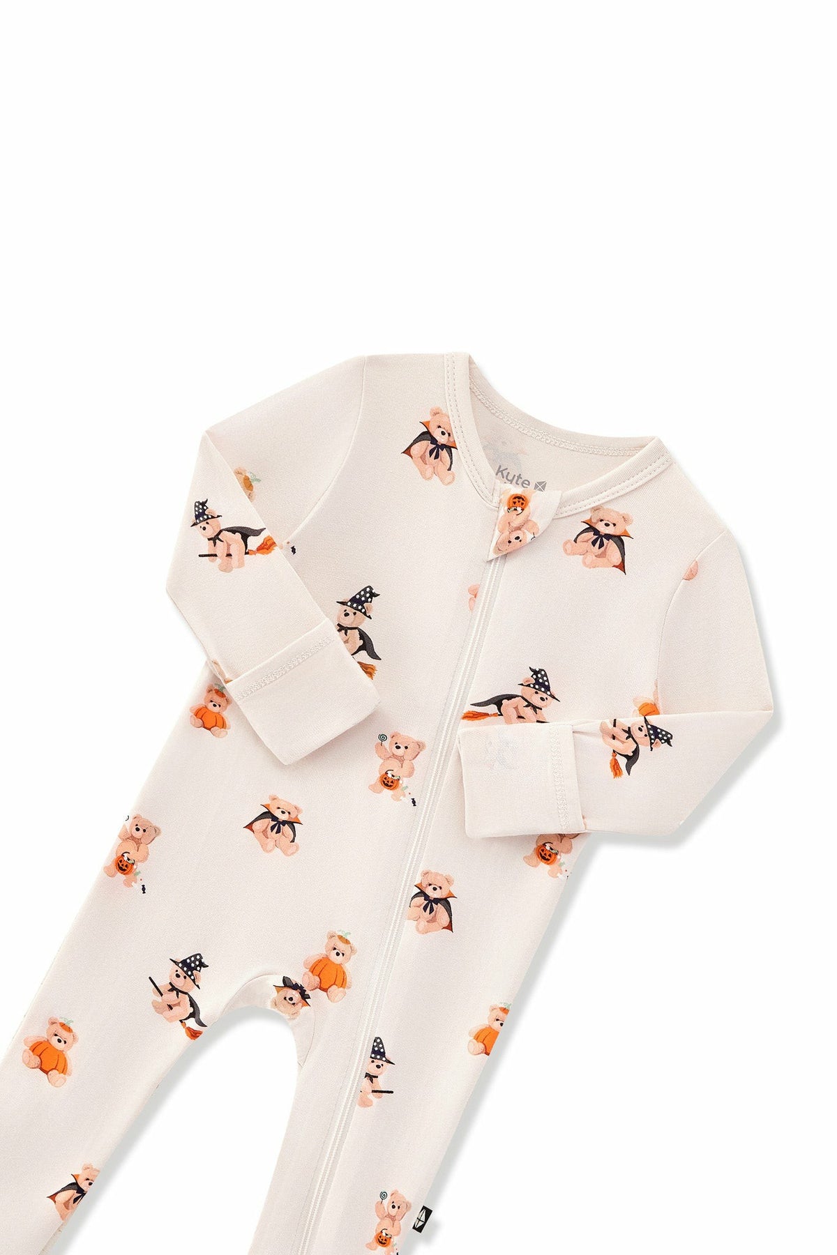 Zippered Footie in Halloween Teddy | Kyte Baby