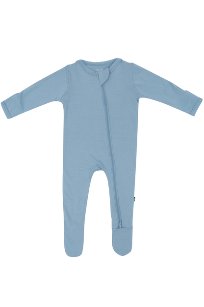 Zippered Footie in Slate | Kyte Baby