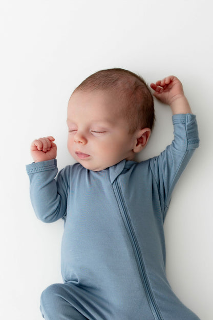 Zippered Footie in Slate | Kyte Baby