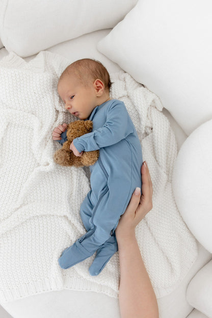 Zippered Footie in Slate | Kyte Baby