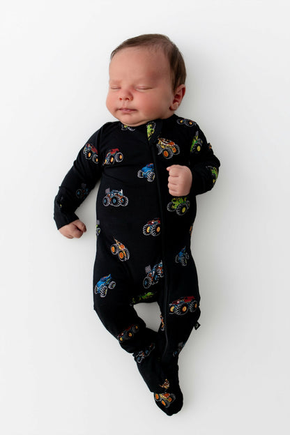 Zippered Footie in Monster Truck | Kyte Baby