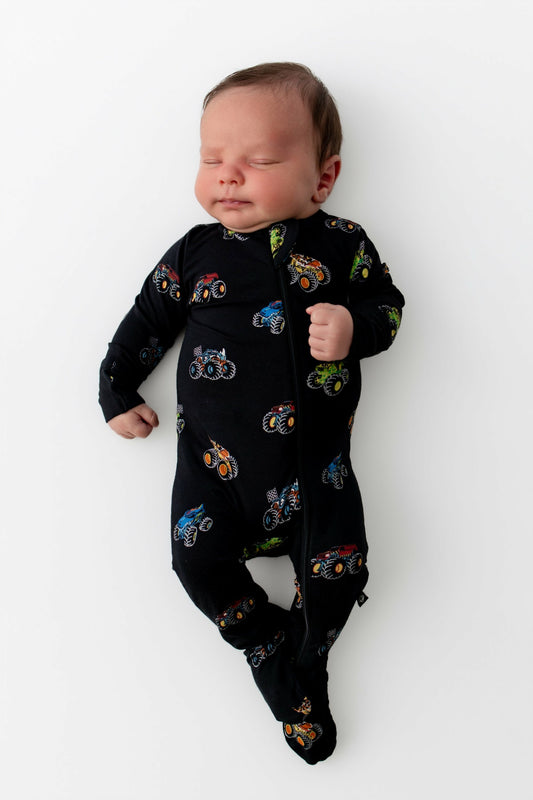 Zippered Footie in Monster Truck | Kyte Baby