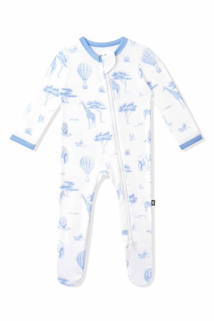 Zippered Footie in Toile Safari | Kyte Baby