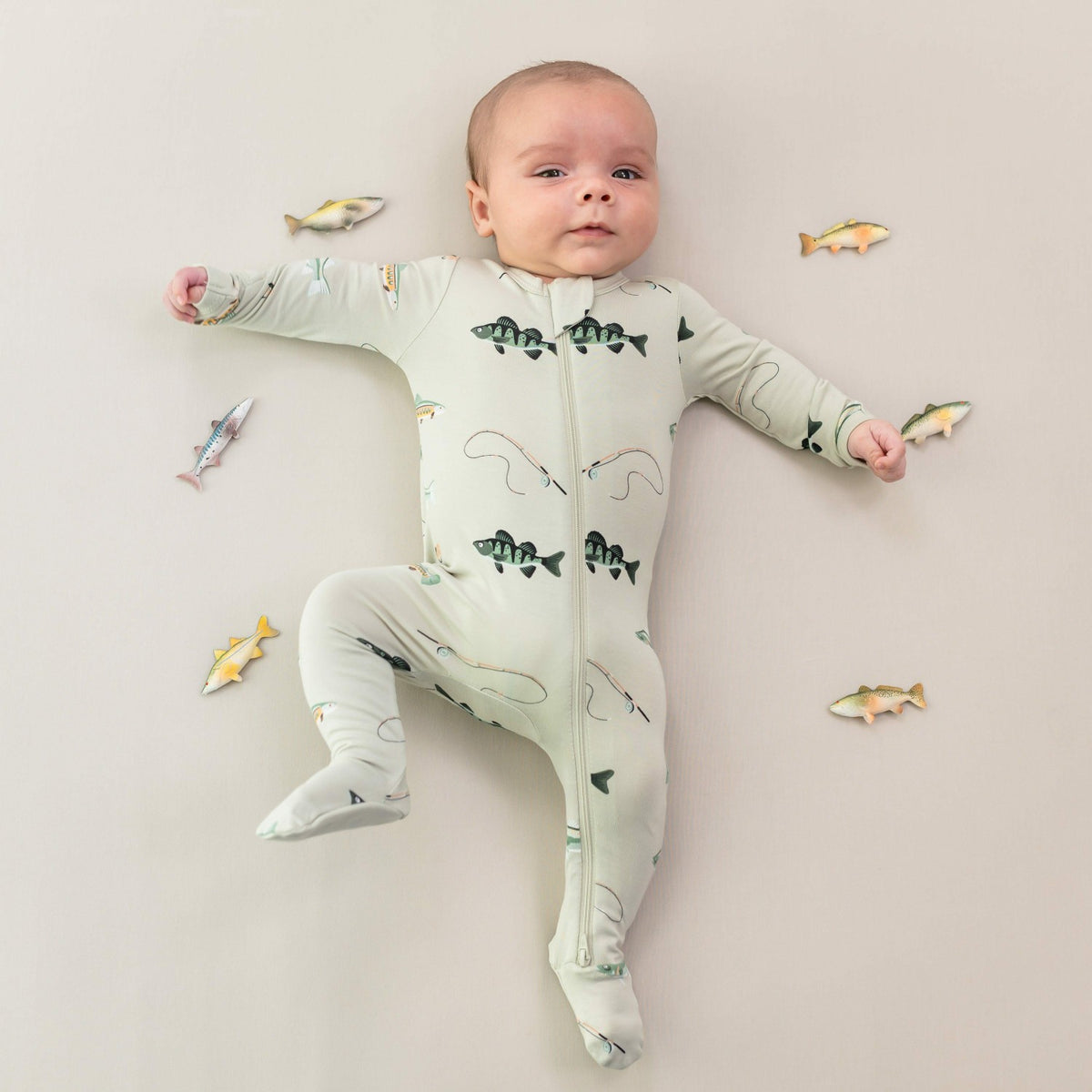 Zippered Footie in Fishing | Kyte Baby